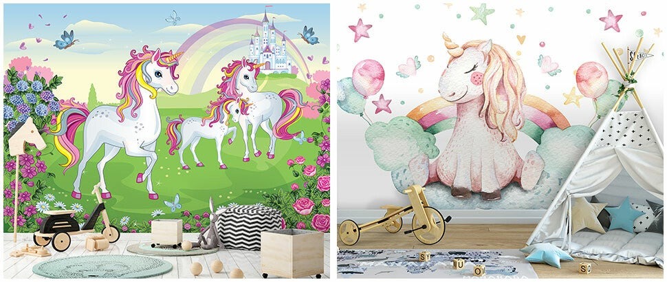 Kinderkamer unicorn fotobehang bij Fotobehangkoning