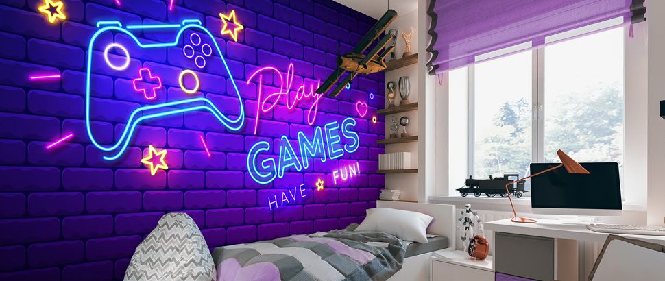 Gamekamer fotobehang kopen bij Fotobehangkoning