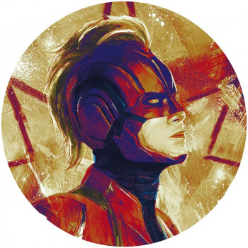 Behangcirkel Avengers Painting Captain Marvel Helmet - Ø 125 cm