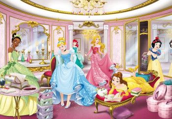 Disney Fotobehang Prinsessen voor de Spiegel - 368 x 254 cm