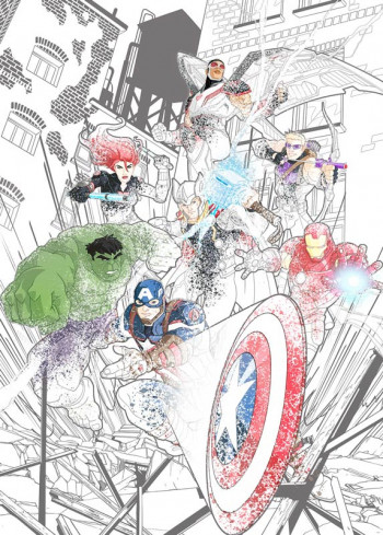 Fotobehang Avengers Attack - 200 x 280 cm