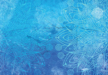 Fotobehang Blauwe Mandala