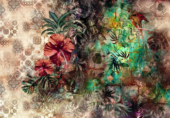Fotobehang Caribische Bloemen - 368 x 254 cm
