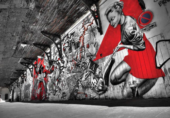 Fotobehang Graffiti Muur