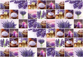 Fotobehang Lavendel Collage