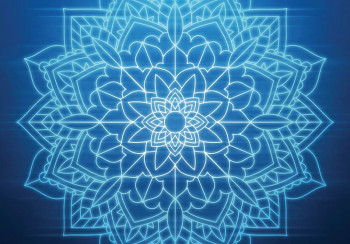 Fotobehang Mandala in Blauw