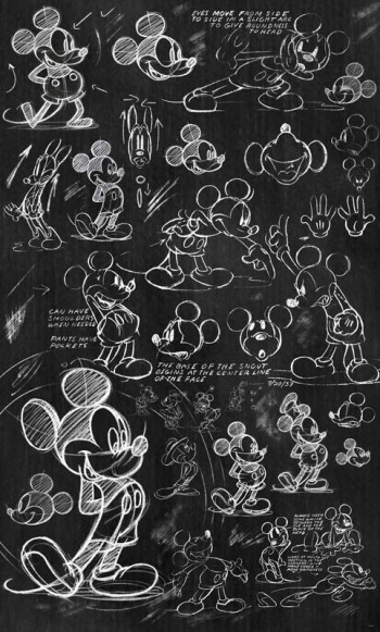 Disney Fotobehang Mickey Mouse Krijtbord - 120 x 200 cm