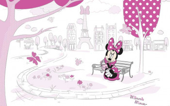 Disney Fotobehang Minnie Mouse in Parijs - 400 x 250 cm