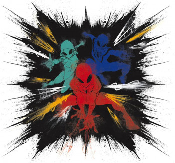 Fotobehang Spiderman Color Explosion - 300 x 280 cm