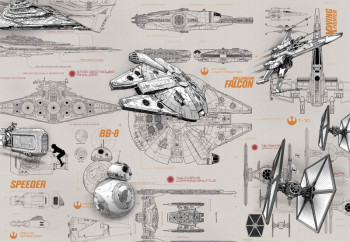 Fotobehang Star Wars Blueprints - 368 x 254 cm