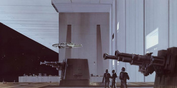 Fotobehang Star Wars Classic RMQ Death Star Hangar - 500 x 250 cm