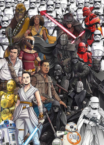 Fotobehang Star Wars Retro Cartoon - 200 x 280 cm