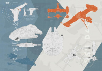 Fotobehang Star Wars Technical Plan - 368 x 254 cm