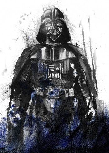 Fotobehang Star Wars Watercolor Vader - 200 x 280 cm