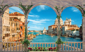 Fotobehang Venetië vanaf het Terras in 3D