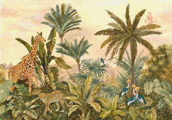 Fotobehang Vintage Jungle - 400 x 280 cm