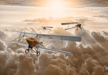 Fotobehang Vliegtuigen boven de wolken