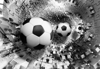 Fotobehang Voetbal Puzzel 3D