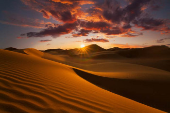 Fotobehang Zonsondergang in de Woestijn
