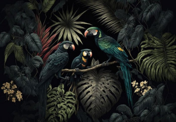 Fotobehang Papegaaien in de Jungle
