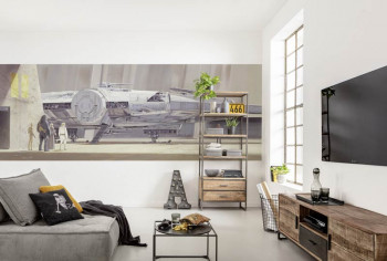 Fotobehang Star Wars Classic RMQ Millennium Falcon Panorama - 368 x 127 cm