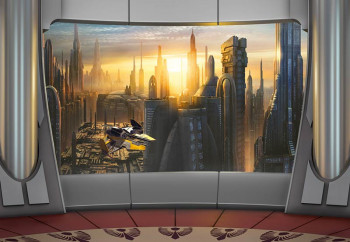 Fotobehang Star Wars Uitzicht op Curuscant - 368 x 254 cm