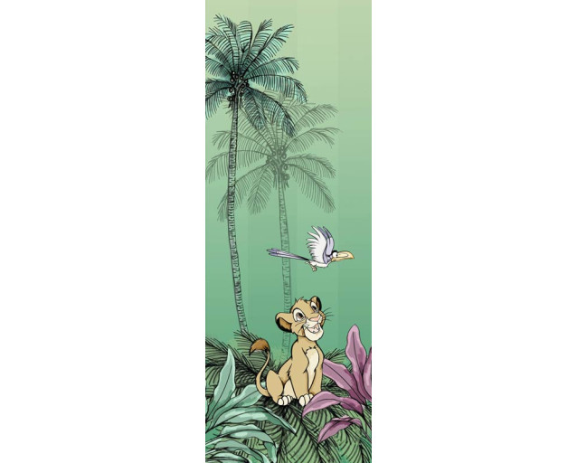 Disney Lion King fotobehang met Simba in de jungle, ideaal voor een avontuurlijke kinderkamer.
