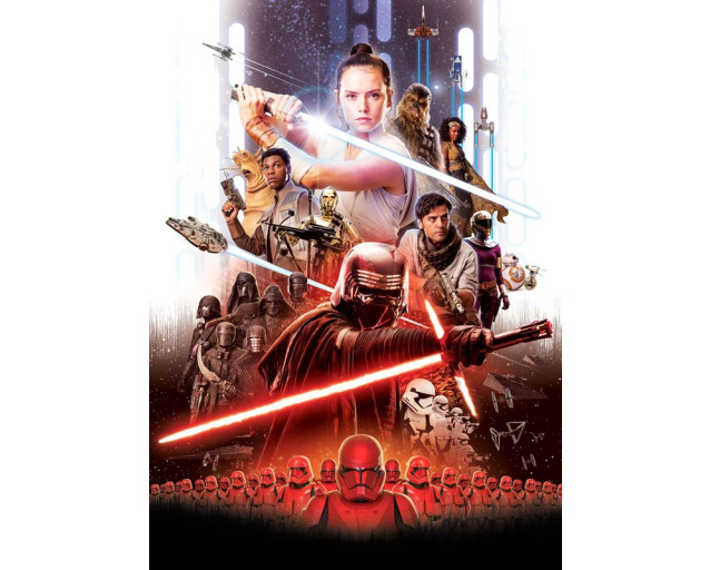 Star Wars Rey fotobehang, met de moedige heldin in actie, ideaal voor een stoere kinderkamer.
