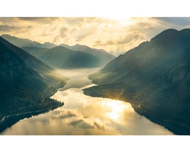 Alpen berglandschap fotobehang, met een majestueus uitzicht over de Alpen.