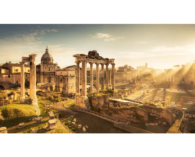 Historisch fotobehang van het Forum Romanum in Rome, perfect voor een klassieke uitstraling met een vleugje geschiedenis.