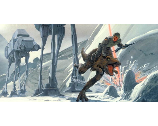 Fotobehang van de klassieke Star Wars Hoth gevechtsgrond, perfect voor Star Wars-fans.