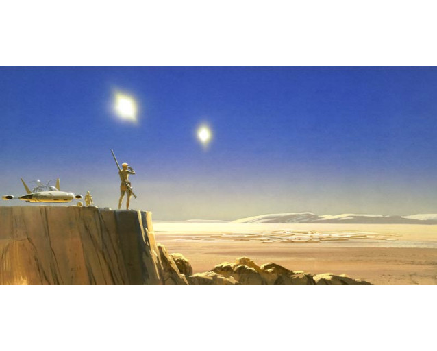 Mos Eisley Edge Star Wars fotobehang, met een iconisch uitzicht op Mos Eisley.