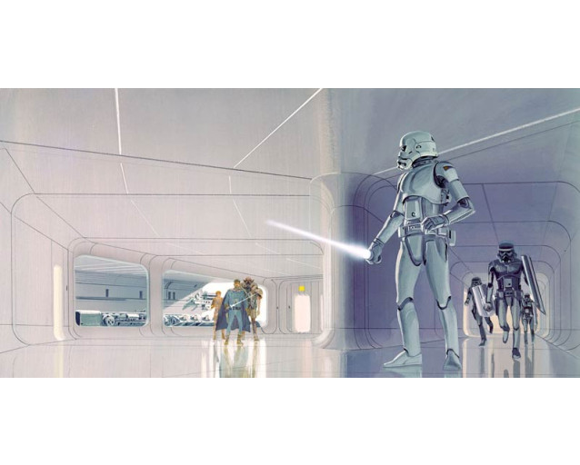 Stormtrooper Hallway fotobehang, met de beruchte soldaten van het rijk.