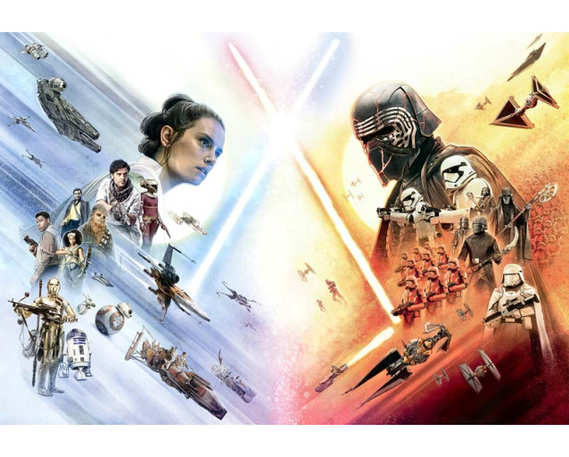 Star Wars fotobehang met de strijd tussen goed en kwaad, perfect voor sci-fi fans.