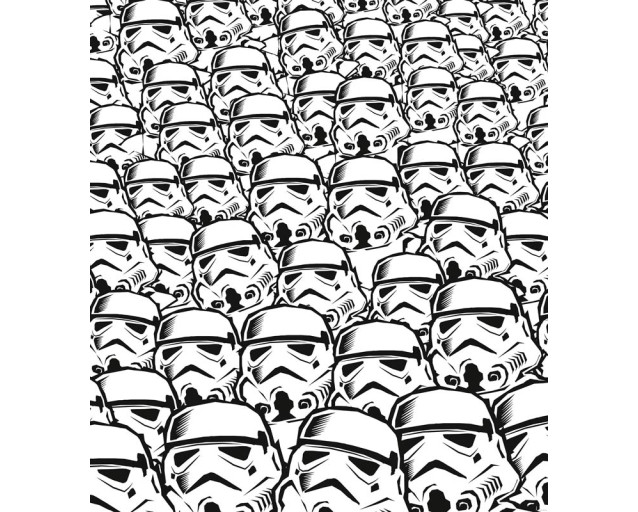 Fotobehang van een Stormtrooper zwerm uit Star Wars, met een dreigende opmars van witgepantserde troepen in formatie.