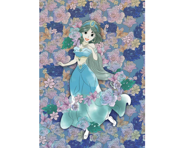 Disney Fotobehang Jasmine Haar Gekleurde Bloemen - 200 x 280 cm