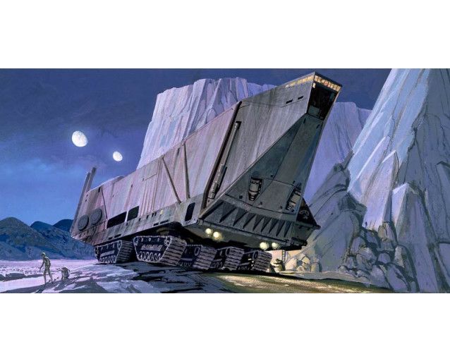 Star Wars Sandcrawler fotobehang, met de iconische voertuigen uit de woestijn.