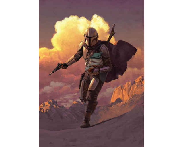 Fotobehang Star Wars Mandalorian Escape - 200 x 280 cm
