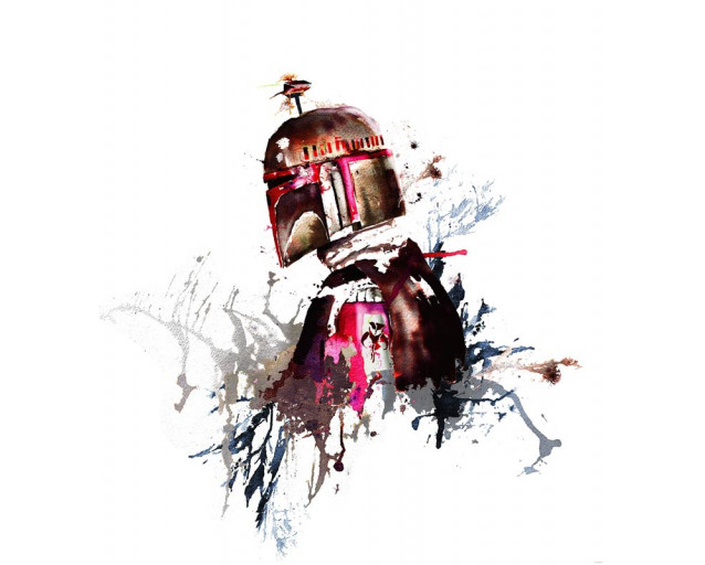 Fotobehang Star Wars Watercolor Boba Fett - 250 x 280 cm