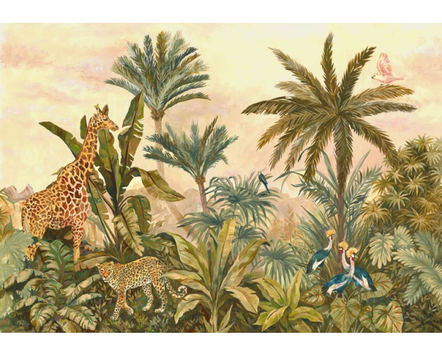 Fotobehang Vintage Jungle - 400 x 280 cm