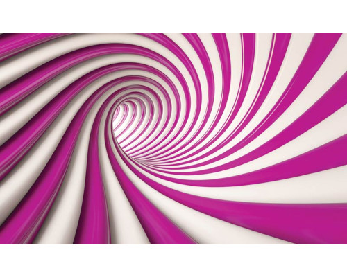 Een fotobehang van een spiraal in rood en wit in het 3D.