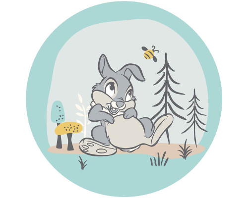 Stampertje uit Bambi, schattig afgebeeld op een Disney behangcirkel.