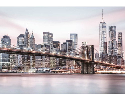 Brooklyn Bridge fotobehang, stadse brug in New York, USA.