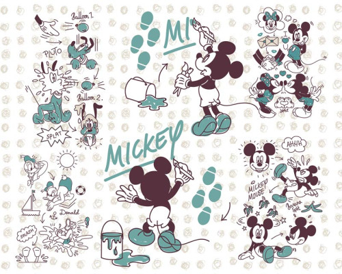 Mickey Mouse en vrienden fotobehang, ideaal voor een Disney-thema kinderkamer.