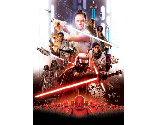Star Wars Rey fotobehang, met de moedige heldin in actie, ideaal voor een stoere kinderkamer.