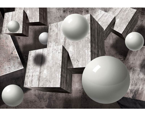 3D-geometrie vormen, fotobehang met abstracte en futuristische vormen voor een moderne sfeer.