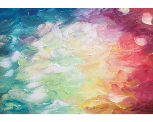 Abstract schilderij in een artistieke stijl op fotobehang.