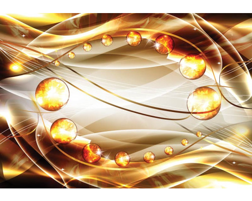 Goud en zilver amber abstract, fotobehang met een artistieke en luxe uitstraling voor moderne interieurs.
