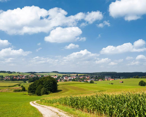 Beieren landschap fotobehang, met een schilderachtig uitzicht over de Beierse bergen.