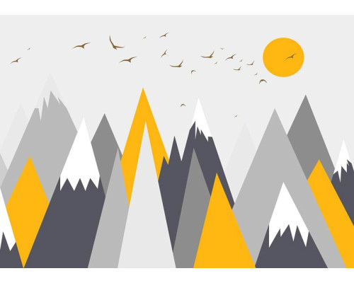 Fotobehang Berglandschap Illustratie
